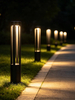 10W IP65 Slatted Hollow COB อลูมิเนียม LED สวน Bollard Light, 40/60/80 ซม.โคมไฟภูมิทัศน์กลางแจ้ง - Oteshen LCP0140A-10 LCP0160A-10 LCP0180A-10