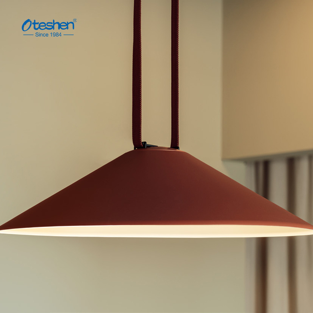Konisk sk&aelig;rm Fleksibel magnetskinne pendel, mat aluminium Justerbar h&aelig;ngende LED-spisestuelampe - Oteshen LRX1114S-12 LRX1114-12