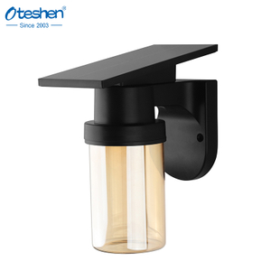 0.9W 3CCT Amber Deursigtige ABS LED Solar Wall Light, IP54 Afstandsbediening Buitestoep Tuinlamp Oteshen SL1932ET
