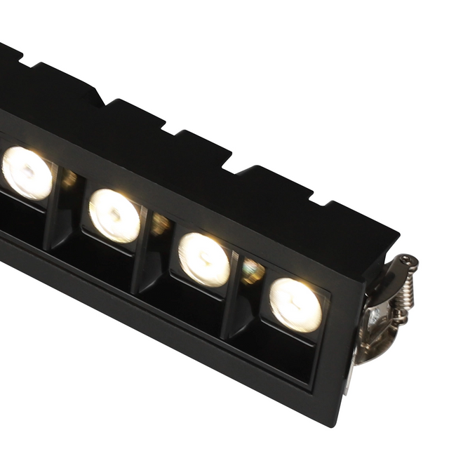Lampu Kisi LED Linier Tersembunyi Anti Silau Dalam 10W - Oteshen LXT0450-10 Lampu Sorot Langit-langit Aluminium Lima Lampu