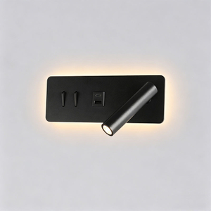 Dobbelt lys LED-l&aelig;sev&aelig;glampe ved sengen med USB Type-C-opladning - Oteshen LBD6820CD-9 9W drejelig v&aelig;glampe