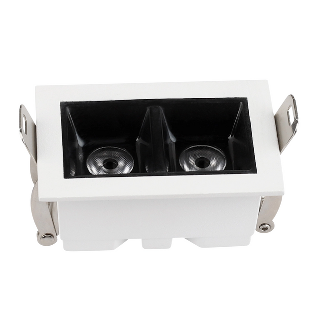 4W 2-lampe dyb anti-glare fors&aelig;nket LED-gitterlys - Oteshen LXT0420-4 LXT0420P-4 dobbelthovedet loftsspot